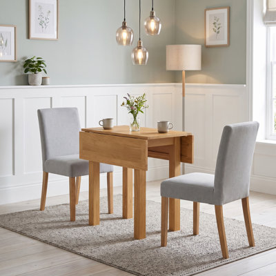 Forelli 90 cm Extendable Oak Square Wood Top Dining Table with Wood Base