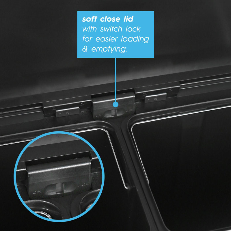 Harbour Housewares - Stainless Steel Double Kitchen Pedal Bin - 60L (2 x 30L), Brushed 