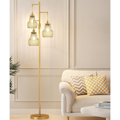 Dimmable Floor Lamp,Farmhouse Industrial Floor Lamp Standing Tree Lamp