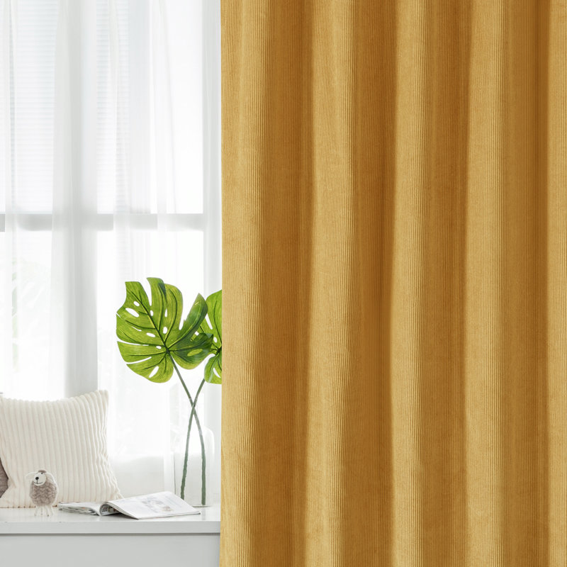 Panneaux de rideaux obscurcissants 100% coton, L 52 po x L 96 po, Olive