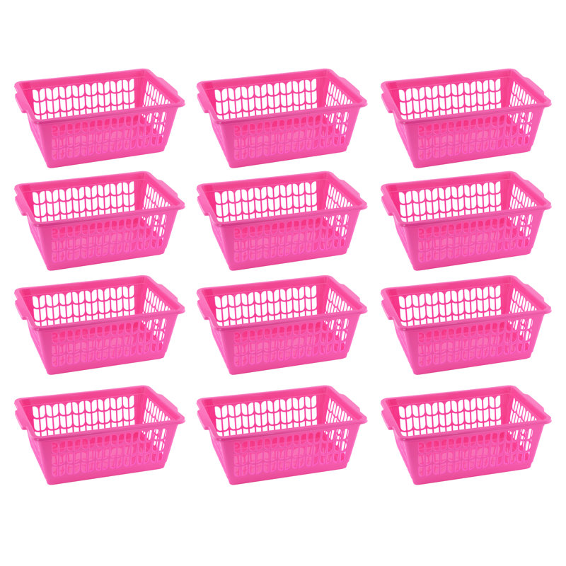 Petit ensemble de paniers en plastique, Rose