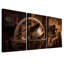 Sphère armillaire antique en laiton et ensemble de 3 textures sur toile-133443273