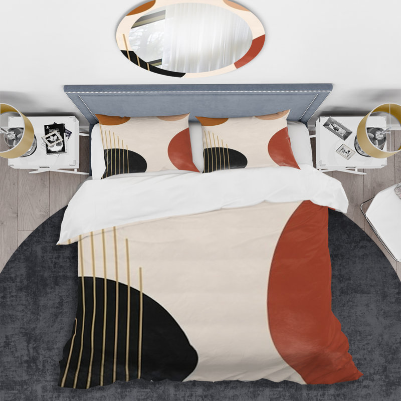 Ensemble de housse de couette beige minimaliste à motif bohème minimaliste 2
