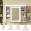 Armoire à pharmacie murale avec porte miroir et 6 tablettes ouvertes Zarek 35 po x 28 po-127127625