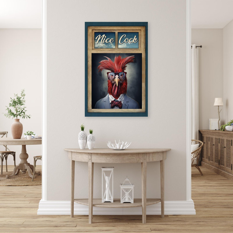 «Chicken Nice Cock», reproduction d'art graphique sur toile tendue 1 pièce, H 36 po x l 24 po x P 1,25 po