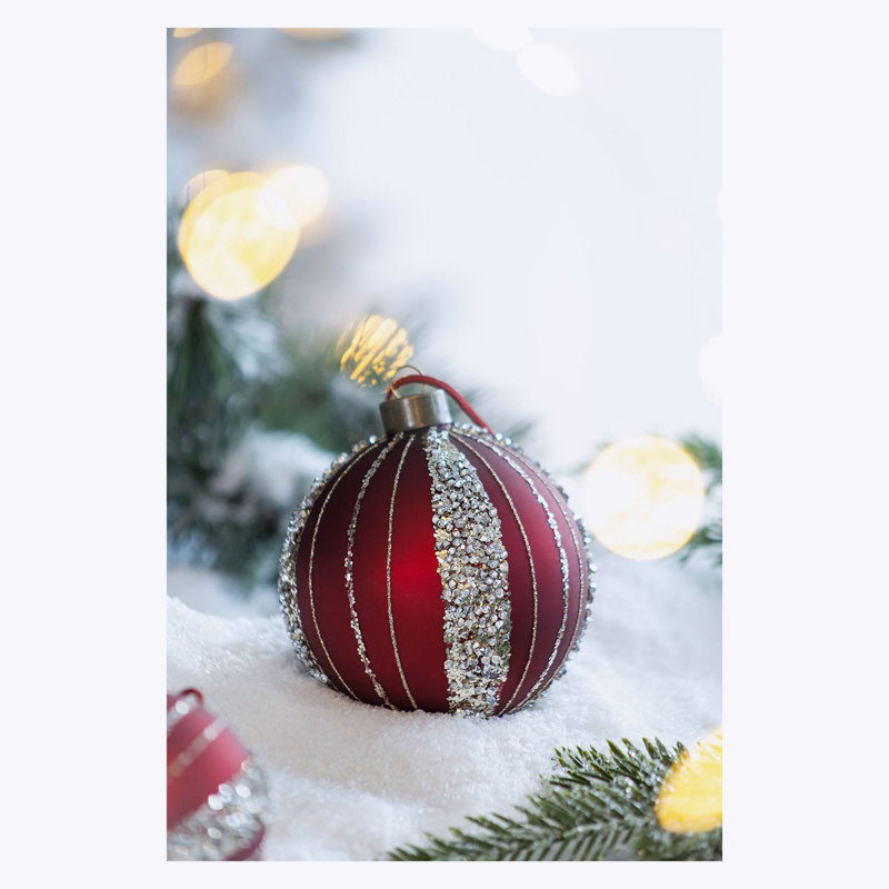 Ornement boule de Noël Band, Rouge, 6