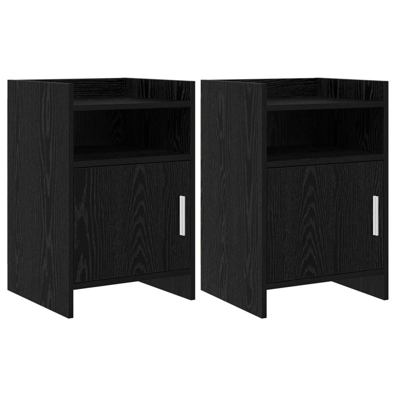 40 cm W Bedside Table, Black Oak