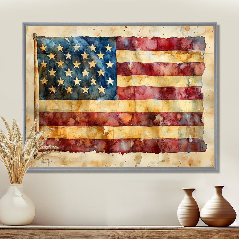 Ratification de la déclaration des droits, drapeau des États-Unis II - États-Unis, art mural large, H 30 po x l 40 po