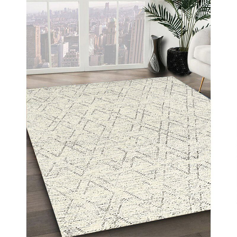 Tapis 100% moderne de style Mid-Century 399 lavable à la machine, Rond 6 pi