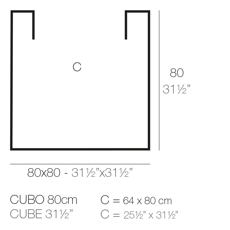 Cube - Resin Pot Planter - Basic, 31.5" H x 31.5" W x 31.5" D, Anthracite