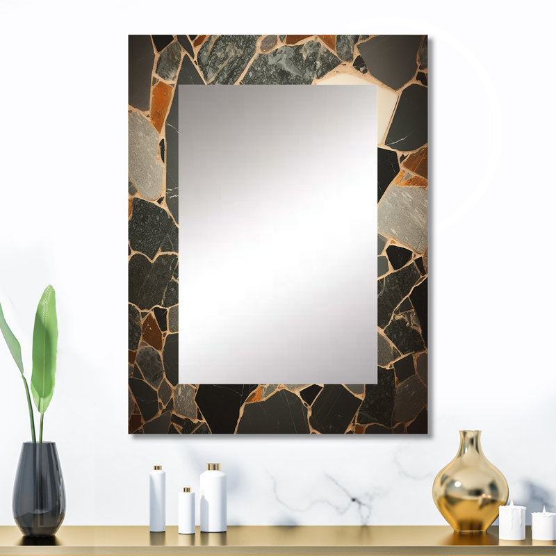 Gris abstrait Harmony In Tiles III, 32 po x 24 po
