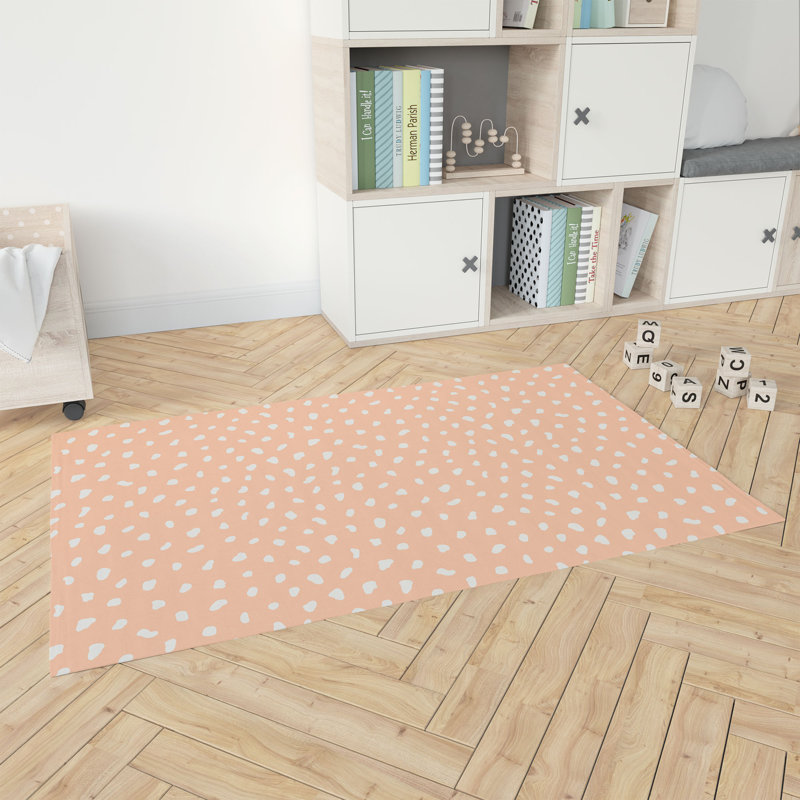 Tapis de jeu Paint Drop, Pêche / orange, Rectangulaire 3 pi x 5 pi
