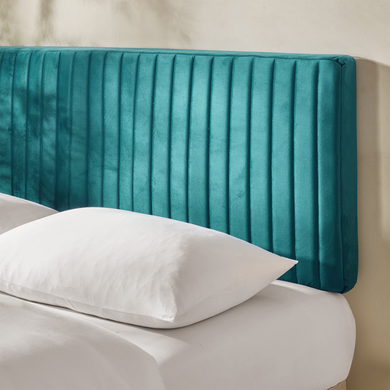 Nestl Chastelyne Velvet Upholstered Easy Assemble Wall Mounted Headboard, Twin, Teal