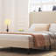 Grand lit plateforme avec station de charge, pas de sommier nécessaire, silencieux, assemblage facile, structure en métal-118038126