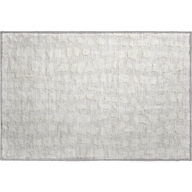 Premium Machine Washable Prisco Ivory Rug, Rectangle 1'8" x 2'6"