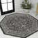 Markwart Vine and Border Textured Weave Black/Gray Indoor/Outdoor Rug