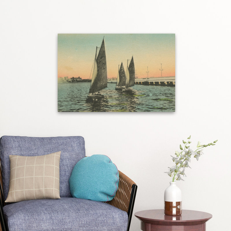 Floride carte postale I - pont de la Floride, art de l'océan côtier, H 16 po x l 24 po