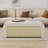 Upholstered Ottoman With Drawer, White
