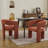 Modern Upholstered Dining Arm Chair, Solid Wood Frame-1401967619