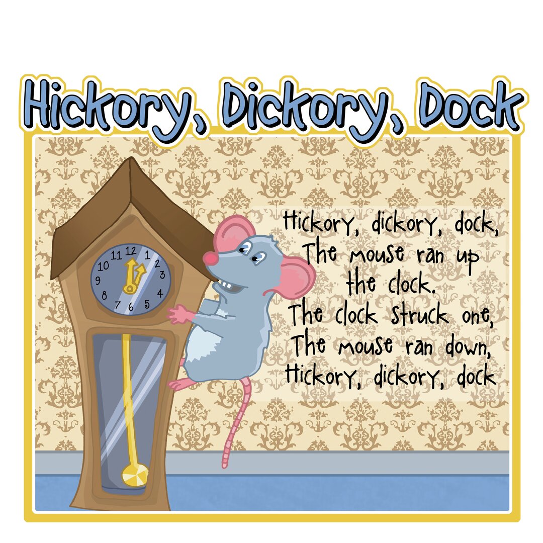 Wandschild Hickory Dickory Dock Arredondo