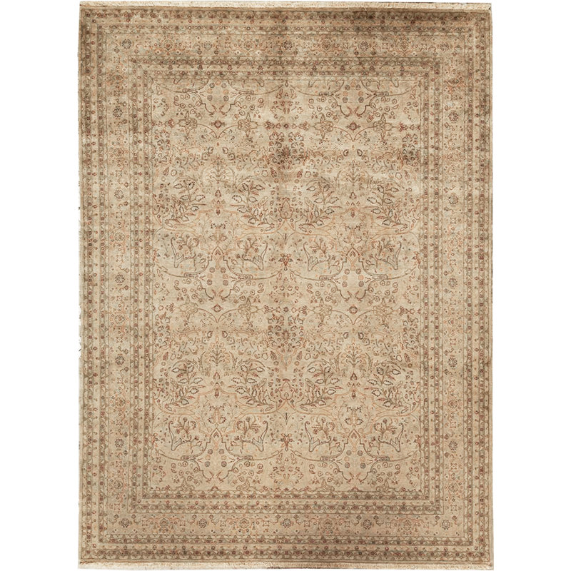 Wool Oriental Area Rug in Beige