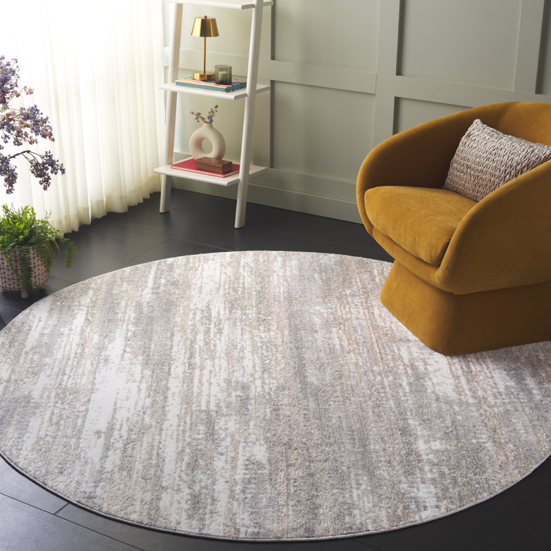 Mckemie Performance Abstract Rug, Round 6'7"