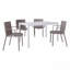 Ensemble de meubles d'intérieur / extérieur 5 pièces - 4 chaises et 1 longue table-1321035693