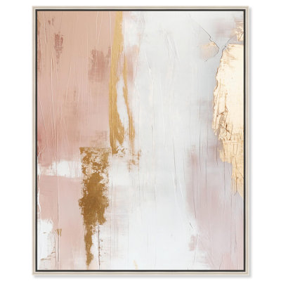 Lueur dorée sur toile rose, ton de terre abstrait par Art Remedy