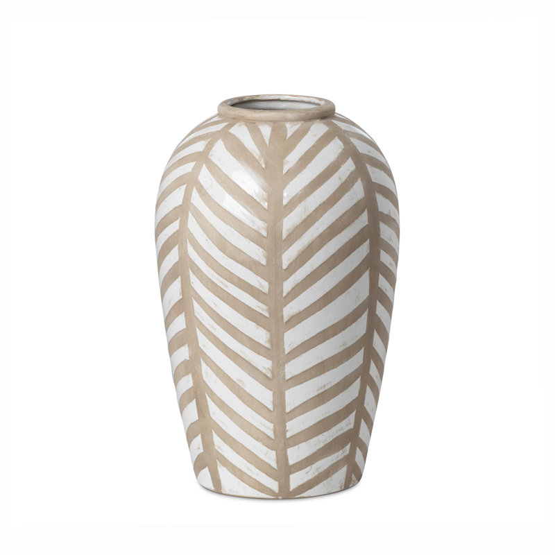 Materials: Ceramic Table Vase, 14.5" H x 9" W x 9" D