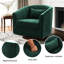 Fauteuil pivotant confortable en tissu chenille et base en bois massif confortable pour le salon