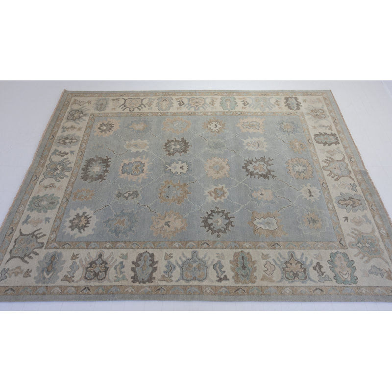 Hand Knotted Wool Geometric Shapes Area Rug, Rectangle 12' x 15'