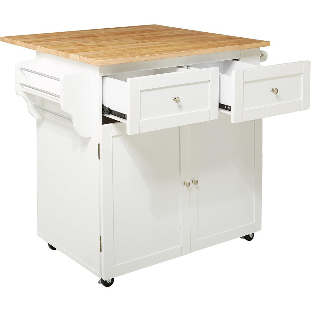 Wildon Home® Carol Kitchen Island with Butcher Block Top & Reviews ...