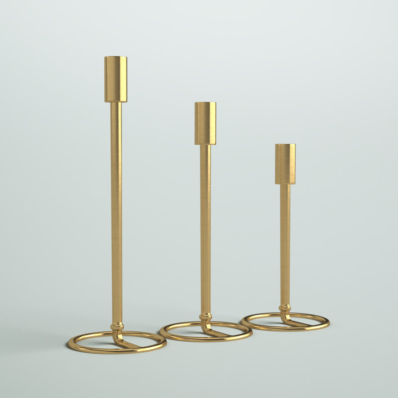 14.25'' H Aluminum Tabletop Candlestick, Gold