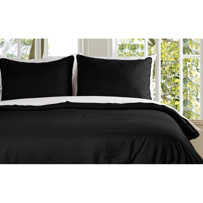 Ensemble de housse de couette , Noir, Double / Grand