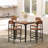 Counter Height Bar Table Set for 4, Square Kitchen Table and Chairs Set