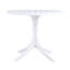 Table ronde moderne en plastique blanc moderne - table de salle à manger intérieure / extérieure 36 pouces, table de patio légère en polypropylène toutes saisons pour le jardin, la cour, la cuisine, le camping