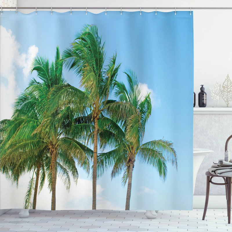 Rideau de douche tropical idyllic, l 69 po x L 75 po
