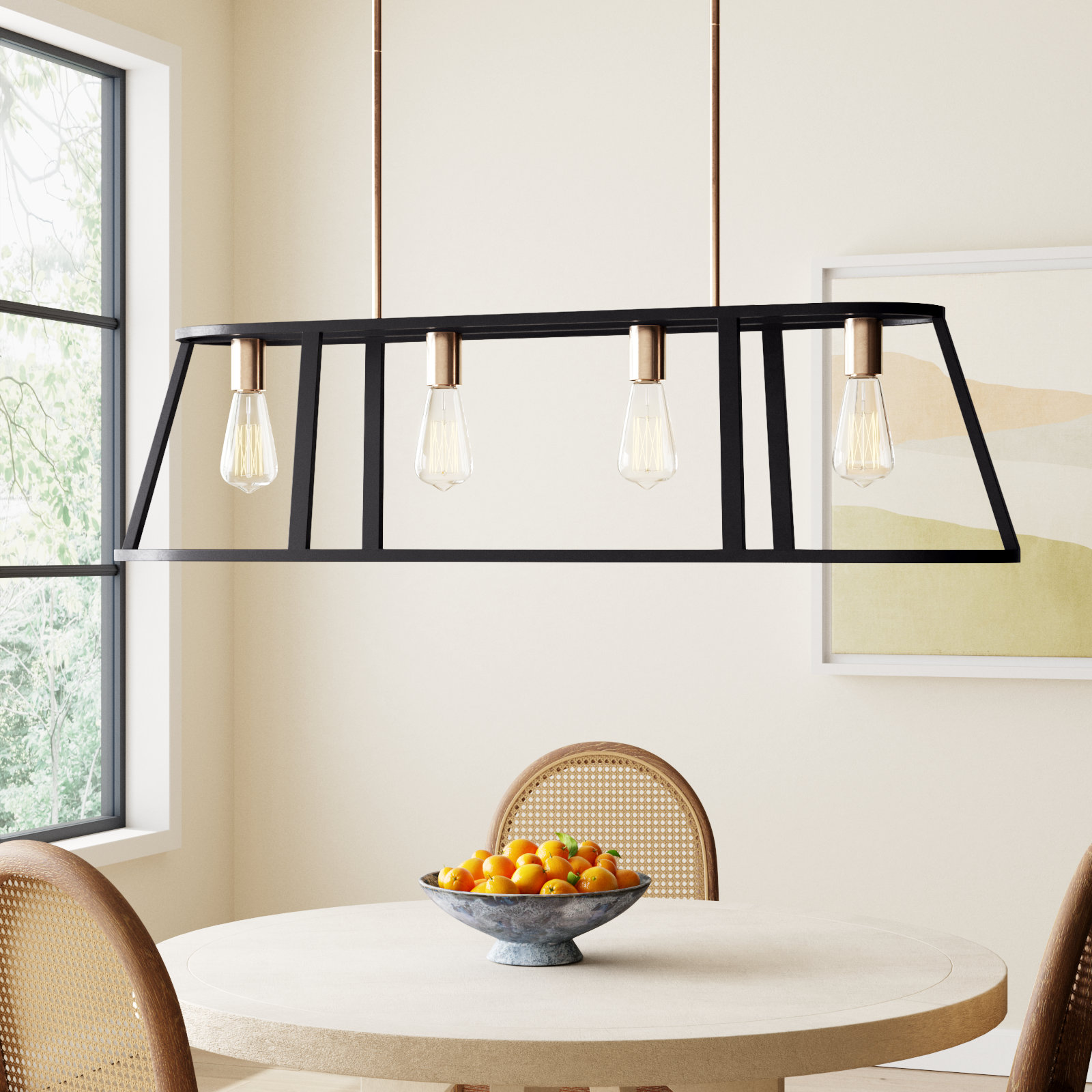Brielle 4 Light Steel Dimmable Pendant