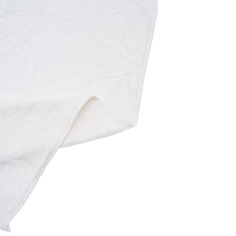 Abdouallah Plush Jacquard Bath Towel, White