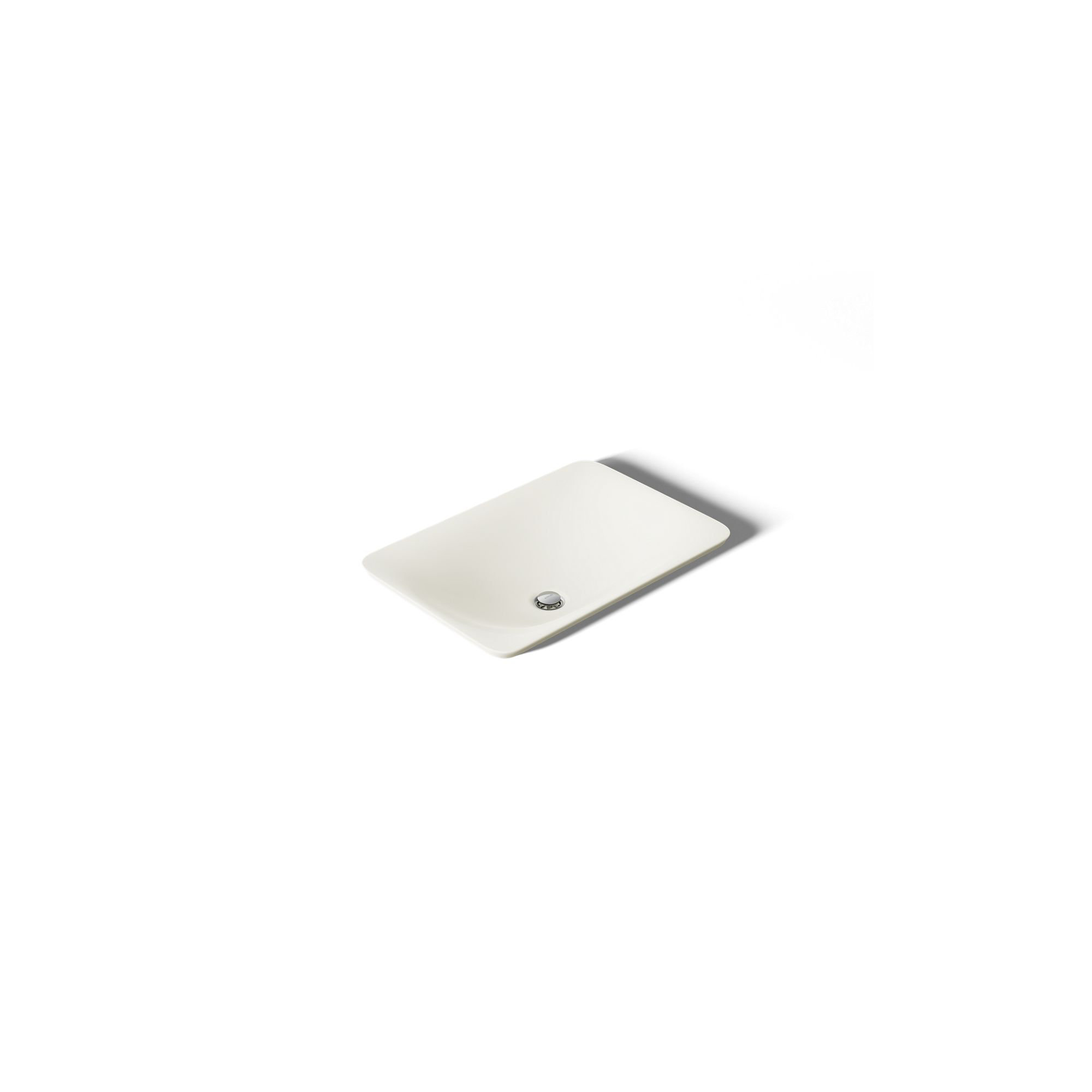 Carillon Ceramic Rectangular Drop-in Bathroom Sink, Biscuit