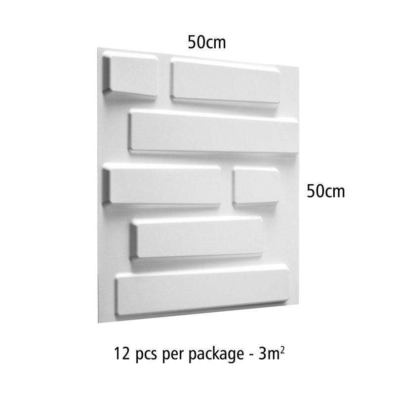 Mullaney Bricks Eco Friendly 3D Wall Panels Decorative Tiles - 50x50 cm