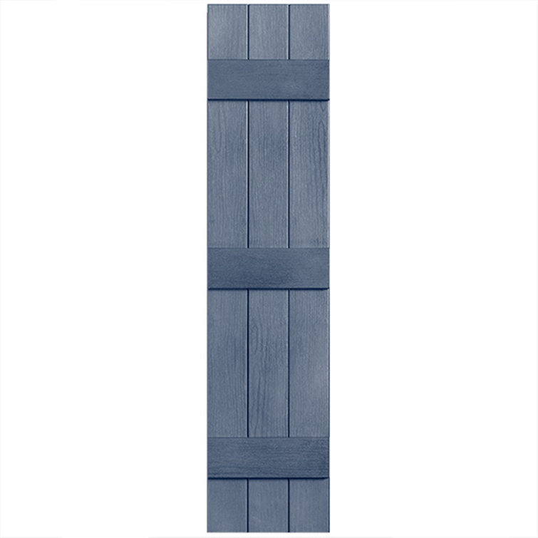 Three Batten, Three Board Closed Vinyl Shutters Pair