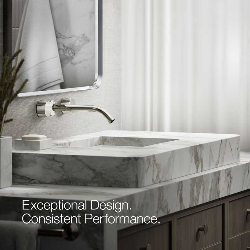 Components Wall-Mount Bathroom Sink Faucet Trim with Oyl Handles, Polished Nickel