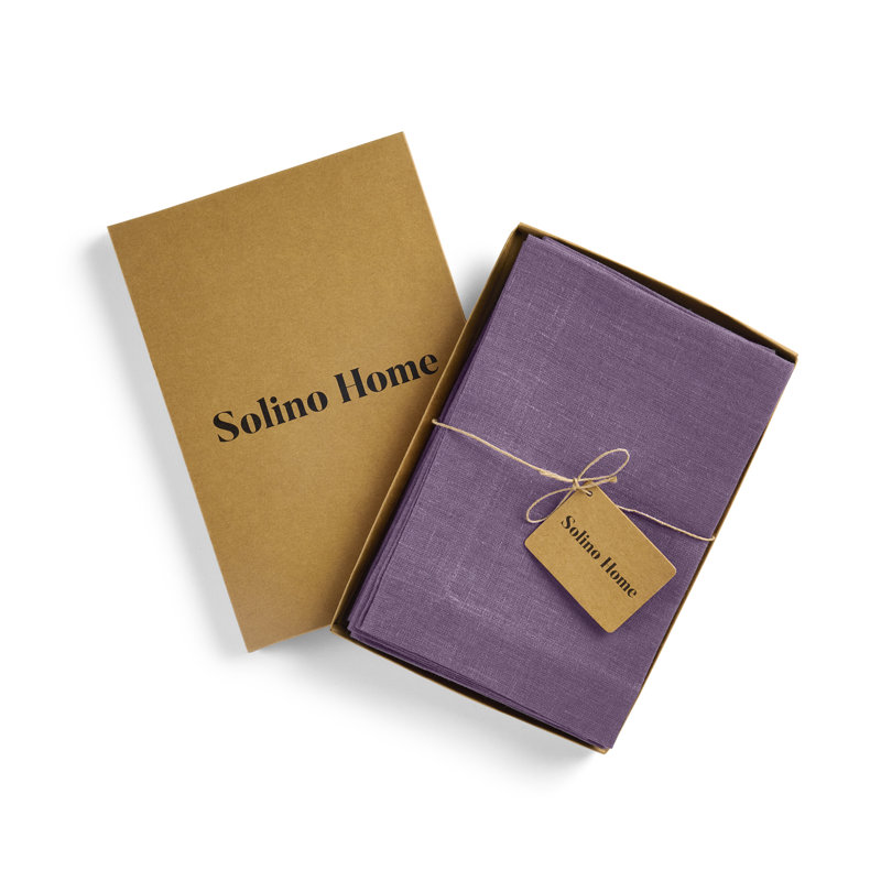 Diana - 100% Pure Linen Dinner Napkins, Mulberry