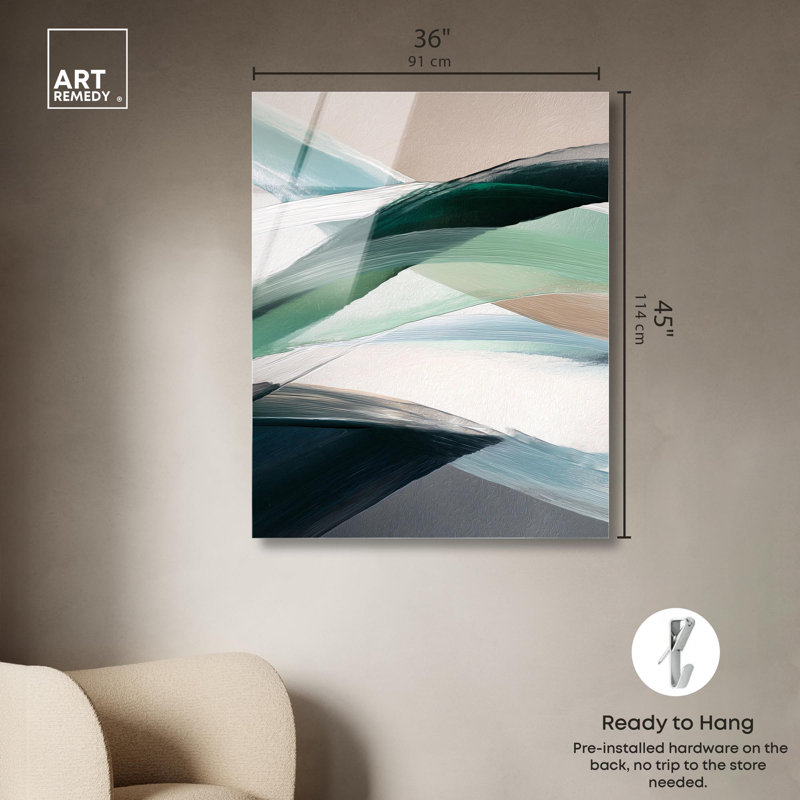 «Sweeping Forms I», reproduction acrylique sur toile par Art Remedy, H 45 po x l 36 po