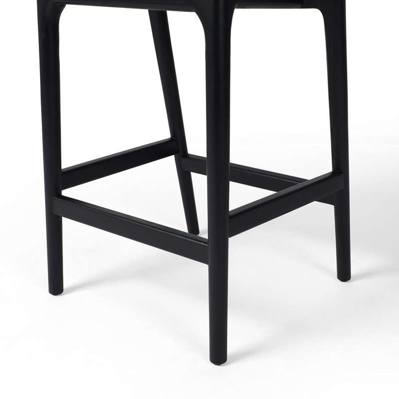 Amare Stool, Counter Stool (26.5" Seat Height), Sonoma Black Genuine Leather/Black