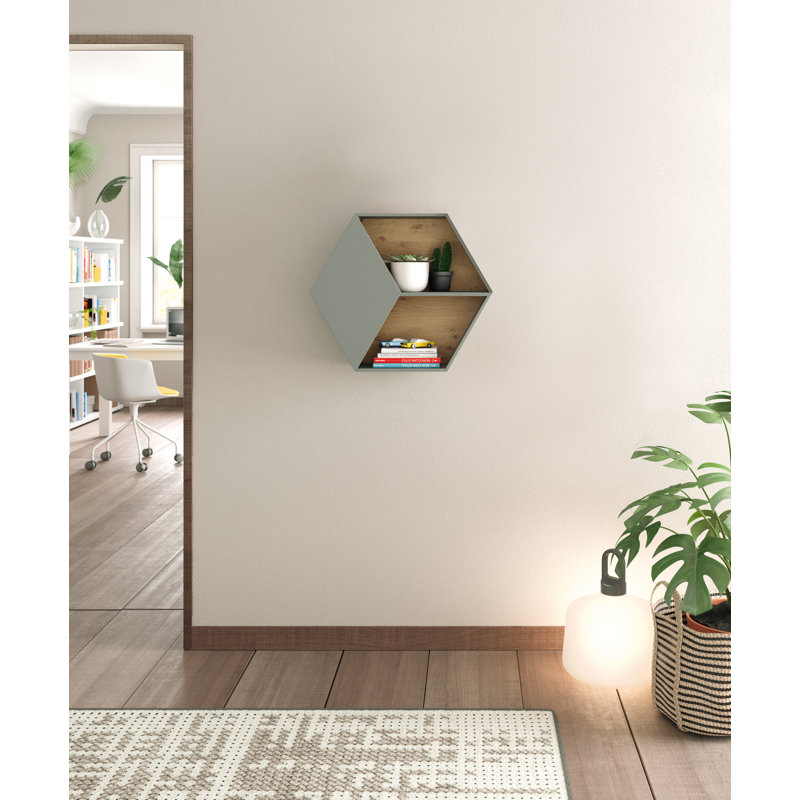 Dao 2 Piece Hexagon Melamine Floating Shelf