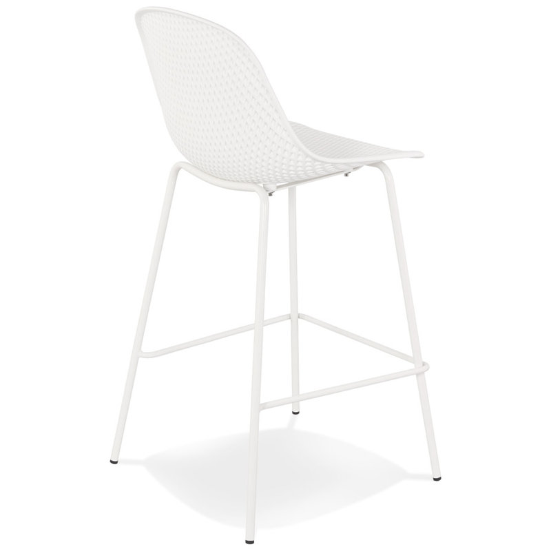 Baxley Steel Outdoor Stool, White