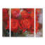 «3 Crimson Roses», art mural sur toile 3 panneaux pour décor de salon, de chambre à coucher ou de bureau 