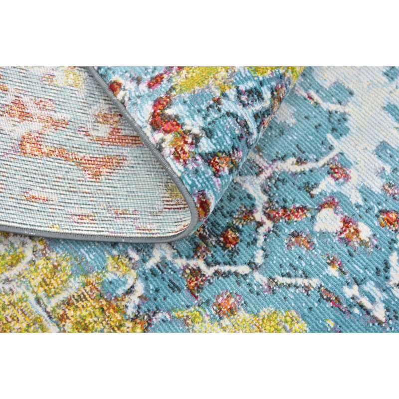 Folmar Abstract Blue Area Rug, Rectangle 8'4" x 10'